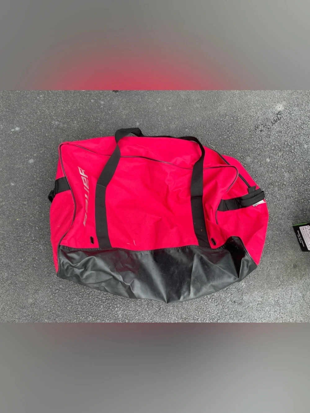 Bauer Red and Black Nylon Hockey Bag